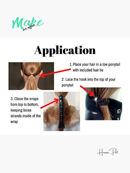 Leather Hair Wrap Ponytail Protector for Biker Helmets with Fringe